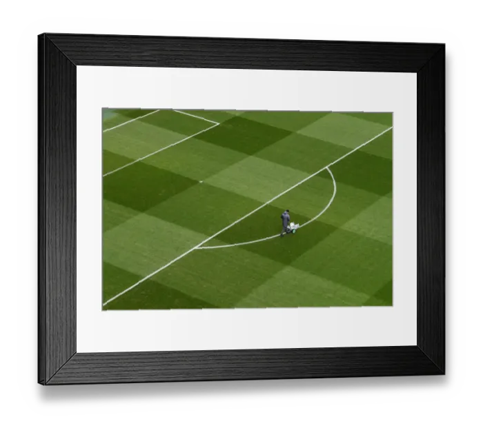 Framed Print : Arsenal Groundsman: Preparing the Emirates Pitch for Arsenal vs Manchester United (FA Cup) Framed Print : Arsenal Groundsman: Preparing the Emirates Pitch for Arsenal vs Manchester United (FA Cup)