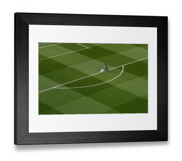 Framed Print : Arsenal's Groundsmen: Battle Ready - Preparing the Emirates Pitch for Arsenal vs Manchester United (FA Cup Fourth Round) Framed Print : Arsenal's Groundsmen: Battle Ready - Preparing the Emirates Pitch for Arsenal vs Manchester United (FA Cup Fourth Round)