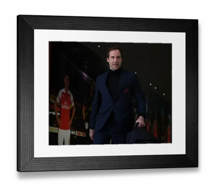 Framed Print : Arsenal's Petr Cech Focuses Before FA Cup Clash vs Manchester United Framed Print : Arsenal's Petr Cech Focuses Before FA Cup Clash vs Manchester United
