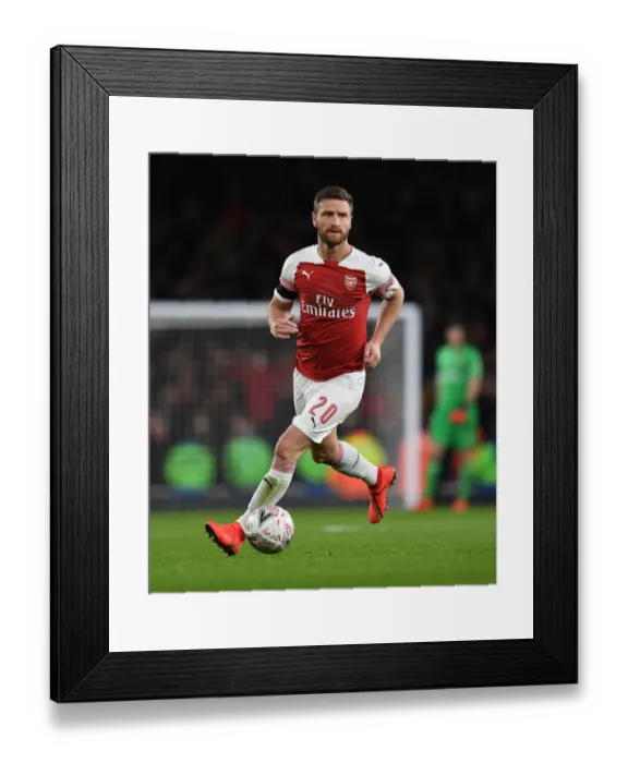 Framed Print : Arsenal's Mustafi Focused: Arsenal vs Manchester United - FA Cup Showdown Framed Print : Arsenal's Mustafi Focused: Arsenal vs Manchester United - FA Cup Showdown
