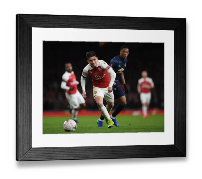 Framed Print : Torreira vs Manchester United: Arsenal's Midfield Battle in FA Cup Clash