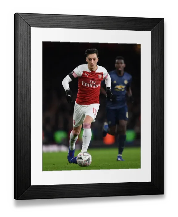 Framed Print : FA Cup Showdown: Ozil Ignites Arsenal's Battle Against Manchester United Framed Print : FA Cup Showdown: Ozil Ignites Arsenal's Battle Against Manchester United