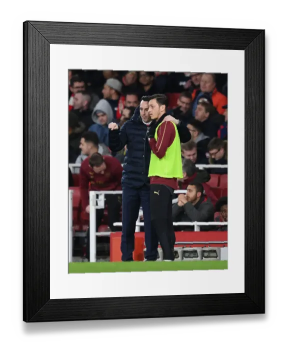 Framed Print : Arsenal vs Manchester United: Emery Coaches Ozil in FA Cup Showdown