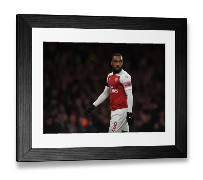 Framed Print : Alexandre Lacazette's Determined Gaze: Arsenal vs Manchester United in FA Cup Showdown Framed Print : Alexandre Lacazette's Determined Gaze: Arsenal vs Manchester United in FA Cup Showdown