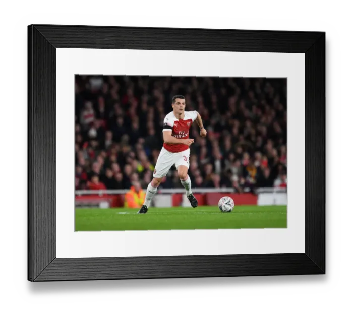 Framed Print : Arsenal's Granit Xhaka in FA Cup Action Against Manchester United