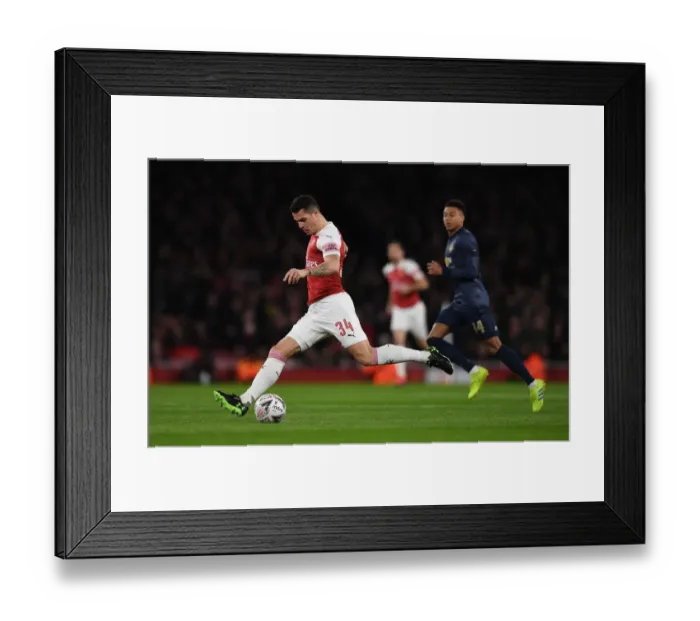 Framed Print : Granit Xhaka: Arsenal vs Manchester United - FA Cup Showdown