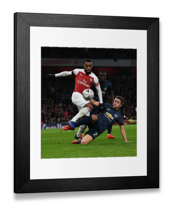 Framed Print : Arsenal vs Manchester United: Lacazette vs Herrera - FA Cup Fourth Round Clash