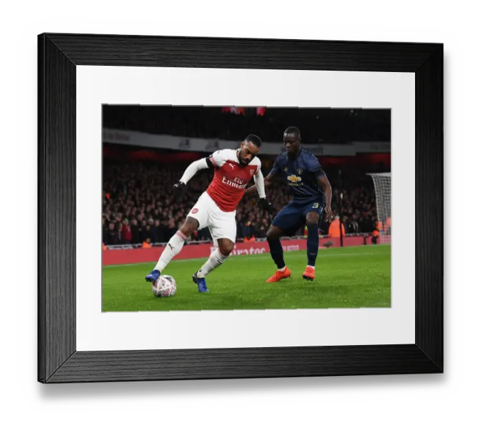 Framed Print : Arsenal vs Manchester United: Lacazette vs Bailly - FA Cup Fourth Round Clash at Emirates Stadium