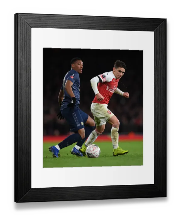 Framed Print : Arsenal vs Manchester United: Torreira vs Martial in FA Cup Clash Framed Print : Arsenal vs Manchester United: Torreira vs Martial in FA Cup Clash