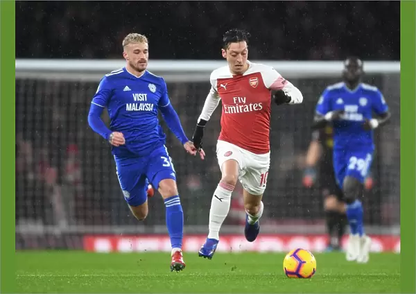 Arsenal's Mesut Ozil Scores Past Cardiff's Joe Bennett - Arsenal FC vs Cardiff City, Premier League 2018-19