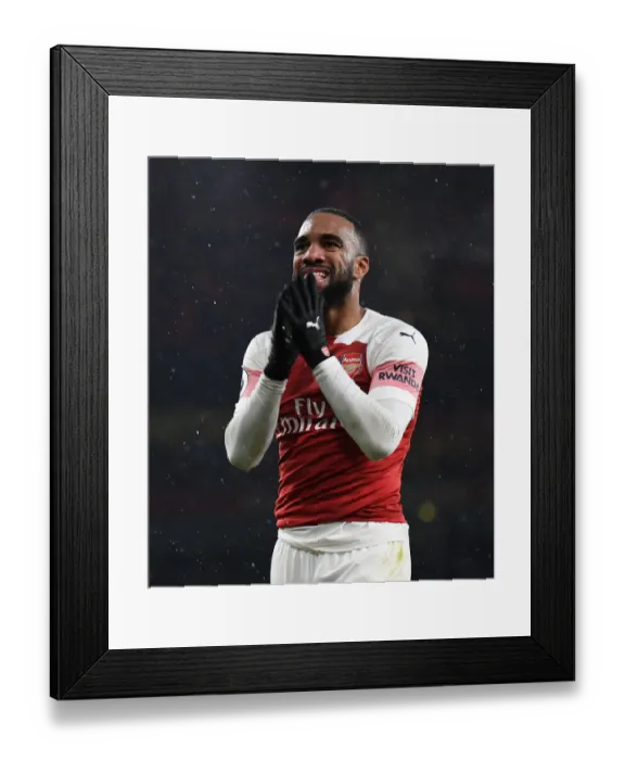 Framed Print : Alexandre Lacazette in Action: Arsenal vs. Cardiff City, Premier League 2018-19