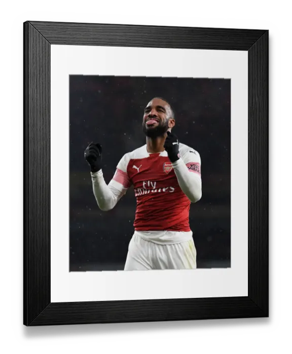 Framed Print : Alexandre Lacazette in Action: Arsenal vs. Cardiff City, Premier League 2018-19