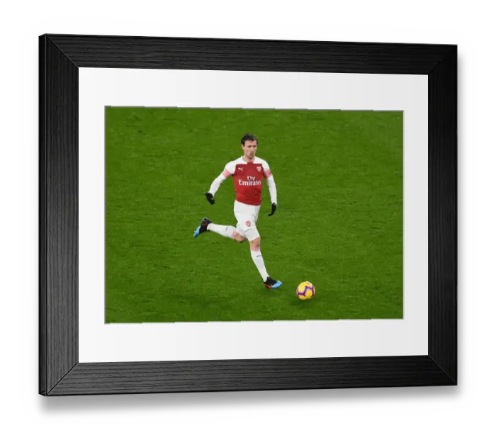 Framed Print : Arsenal's Nacho Monreal in Action against Cardiff City (2018-19)