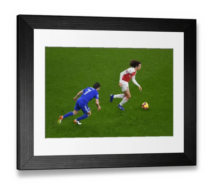 Framed Print : Arsenal's Guendouzi Clashes with Cardiff's Arter in Premier League Showdown