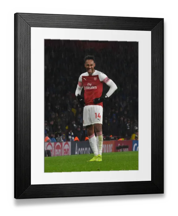 Framed Print : Arsenal's Aubameyang Shines in Arsenal vs. Cardiff Premier League Clash (2018-19)
