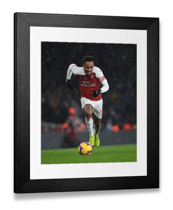 Framed Print : Arsenal's Aubameyang Stars in Arsenal vs. Cardiff Premier League Showdown (2018-19)