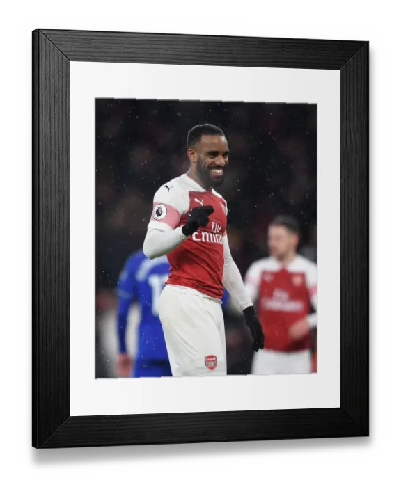 Framed Print : Alexandre Lacazette in Action: Arsenal vs. Cardiff City, Premier League 2018-19