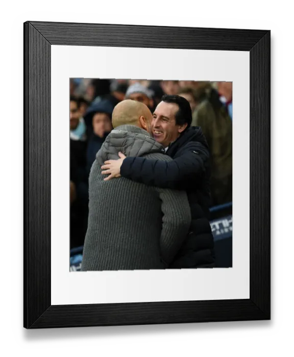 Framed Print : Emery and Guardiola Face Off: Manchester City vs. Arsenal, Premier League 2018-19