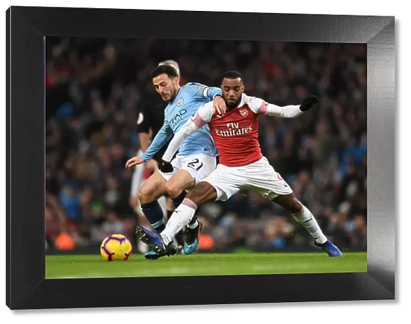 Manchester Derby Showdown: Lacazette vs. Silva - A Premier League Battle: Arsenal's Lacazette Clashes with Manchester City's Silva (2018-19)