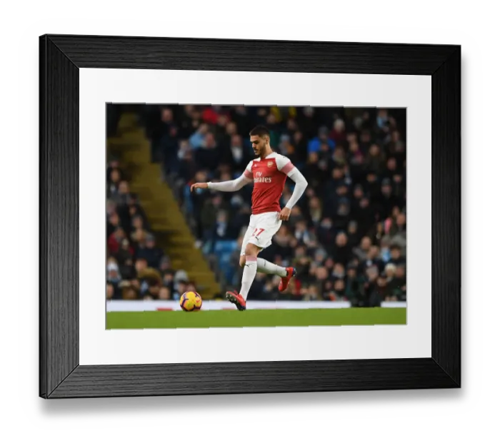 Framed Print : Arsenal's Mavropanos Faces Off Against Manchester City: 2018-19 Premier League Showdown
