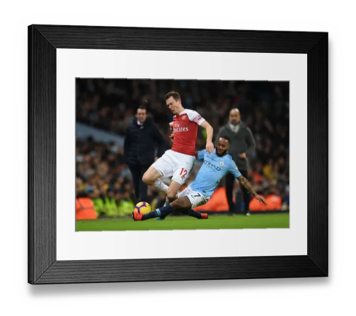 Framed Print : Clash of Stars: Lichtsteiner vs Sterling - Manchester City vs Arsenal Premier League Showdown (2018-19) Framed Print : Clash of Stars: Lichtsteiner vs Sterling - Manchester City vs Arsenal Premier League Showdown (2018-19)
