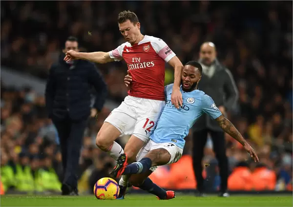 Manchester City vs Arsenal: Stephan Lichtsteiner Clashes with Raheem Sterling in Premier League Showdown (2018-19)