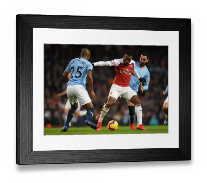 Framed Print : Manchester City vs. Arsenal: Lacazette Clashes with Fernandinho and Gundogan Framed Print : Manchester City vs. Arsenal: Lacazette Clashes with Fernandinho and Gundogan