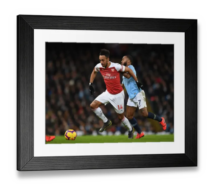 Framed Print : Manchester Derby: Aubameyang vs. Sterling - Premier League Showdown (Manchester City vs. Arsenal, 2018-19) Framed Print : Manchester Derby: Aubameyang vs. Sterling - Premier League Showdown (Manchester City vs. Arsenal, 2018-19)