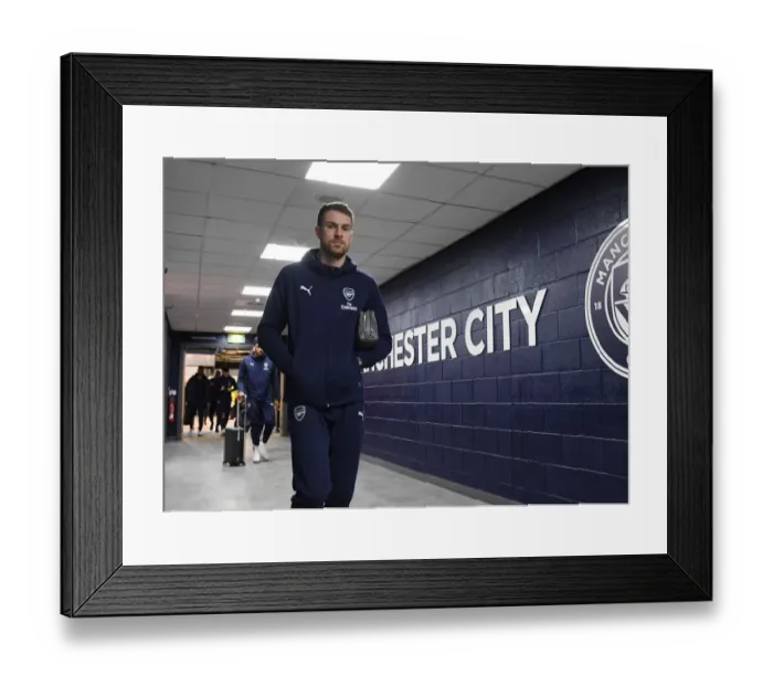 Framed Print : Arsenal's Aaron Ramsey Arrives at Etihad Stadium for Manchester City vs Arsenal (Premier League, 2018-19) Framed Print : Arsenal's Aaron Ramsey Arrives at Etihad Stadium for Manchester City vs Arsenal (Premier League, 2018-19)