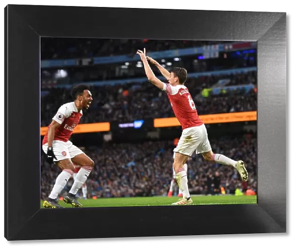 Arsenal's Unforgettable Victory: Koscielny and Aubameyang's Goal Celebration vs. Manchester City (2018-19)