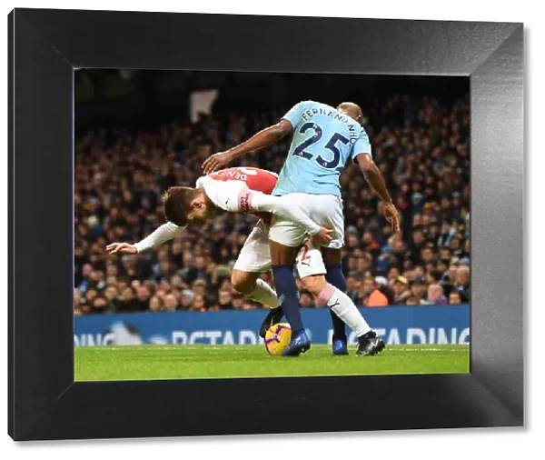 Denis Suarez vs Fernandinho: Intense Battle in Manchester City vs Arsenal FC Premier League Clash