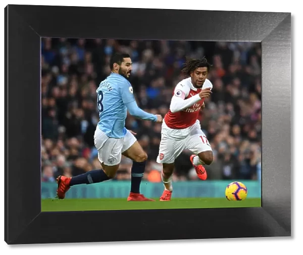 Arsenal's Alex Iwobi Outmaneuvers Manchester City's Ilkay Gundogan in Premier League Clash (Manchester City vs Arsenal 2018-19)