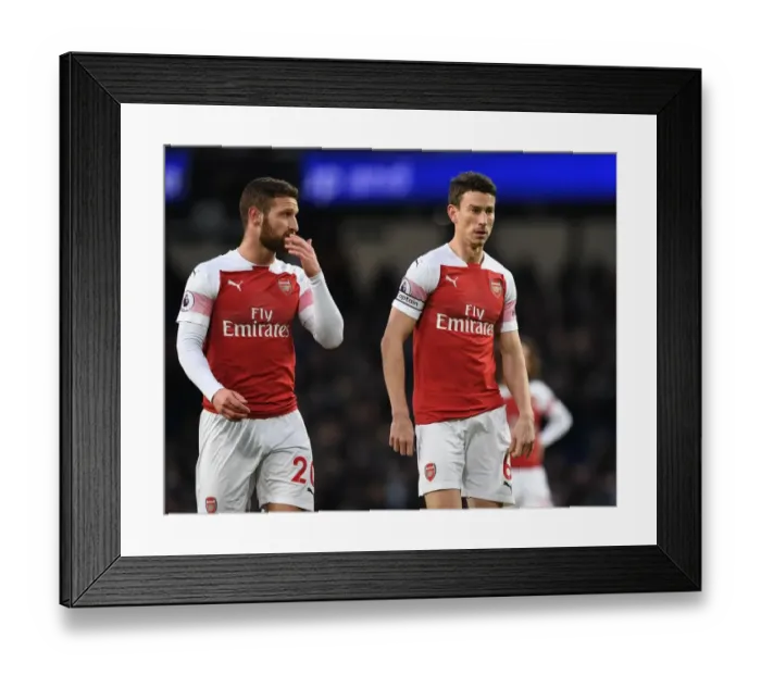 Framed Print : Arsenal's Mustafi and Koscielny Face Off Against Manchester City in Premier League Clash (2018-19) Framed Print : Arsenal's Mustafi and Koscielny Face Off Against Manchester City in Premier League Clash (2018-19)