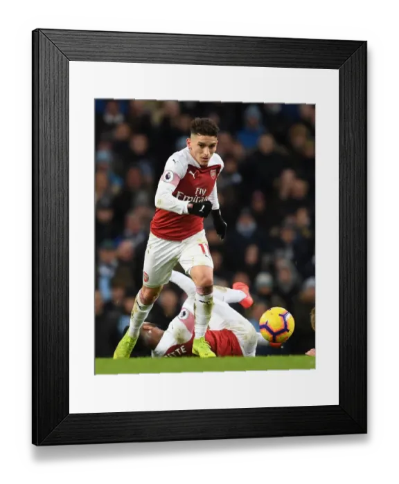 Framed Print : Torreira in Action: Manchester City vs. Arsenal, Premier League 2018-19