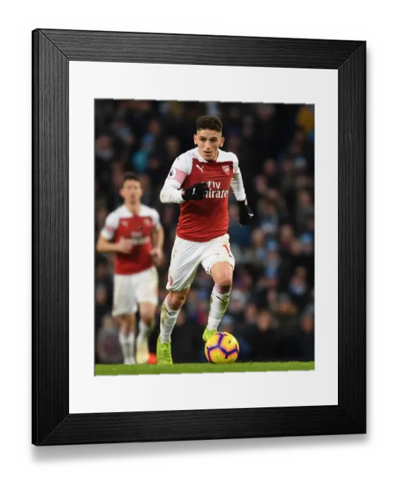 Framed Print : Torreira Takes On Manchester City: Arsenal vs. Manchester City, Premier League 2018-19 Clash