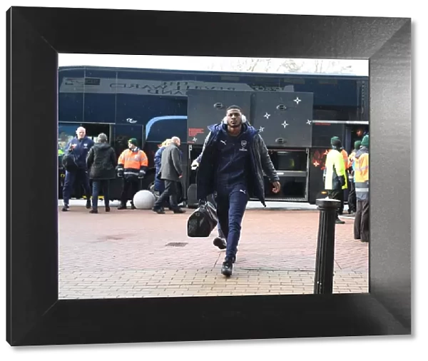 Arsenal's Ainsley Maitland-Niles Arrives at Huddersfield Stadium before Premier League Match