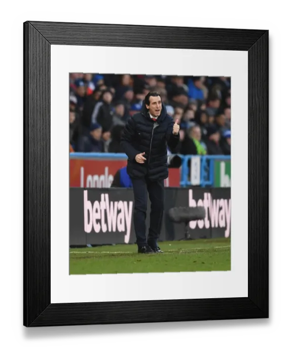 Framed Print : Unai Emery Leads Arsenal Against Huddersfield Town in Premier League