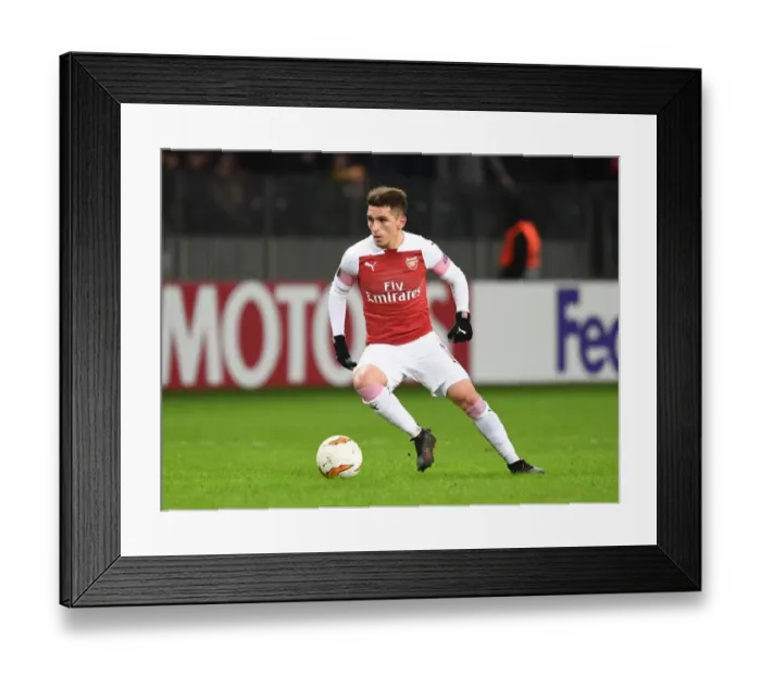 Framed Print : Lucas Torreira in Action: Arsenal vs BATE Borisov, UEFA Europa League