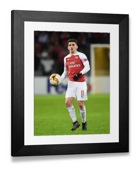 Framed Print : Lucas Torreira in Action: Arsenal's Europa League Battle against BATE Borisov Framed Print : Lucas Torreira in Action: Arsenal's Europa League Battle against BATE Borisov