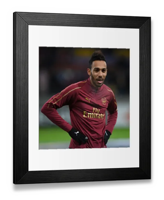 Framed Print : Pierre-Emerick Aubameyang Prepares for Arsenal's Europa League Clash against BATE Borisov Framed Print : Pierre-Emerick Aubameyang Prepares for Arsenal's Europa League Clash against BATE Borisov