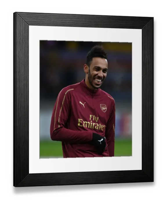 Framed Print : Arsenal's Aubameyang Readies for Europa League Battle against BATE Borisov