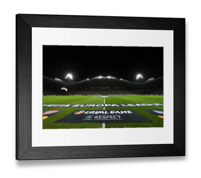 Framed Print : Borisov Arena: Arsenal Faces BATE Borisov in UEFA Europa League Round of 32 (First Leg)