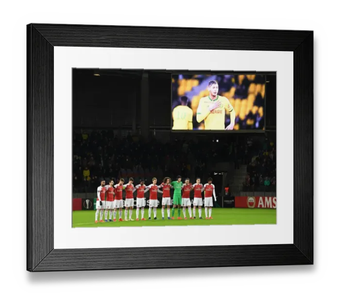 Framed Print : Arsenal Honors Emiliano Sala Before UEFA Europa League Clash Against BATE Borisov