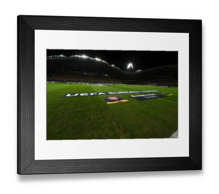 Framed Print : Arsenal at Borisov Arena: UEFA Europa League Clash with BATE Borisov (First Leg)