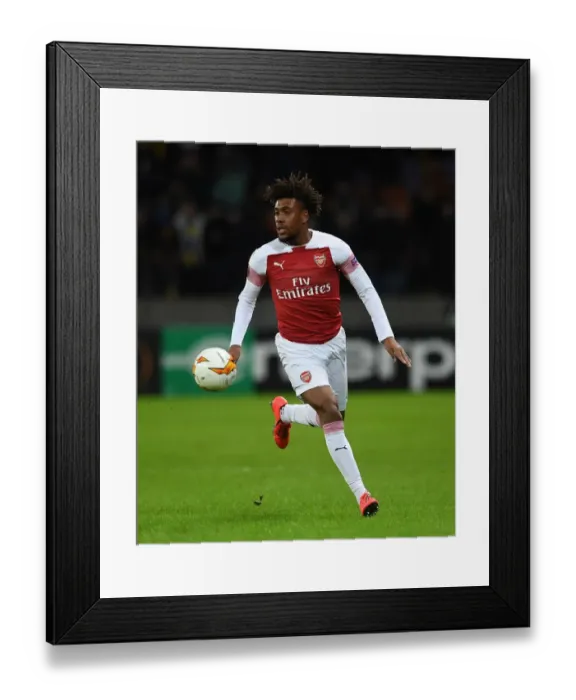 Framed Print : Alex Iwobi in Action: Arsenal's Europa League Battle at BATE Borisov (2019)