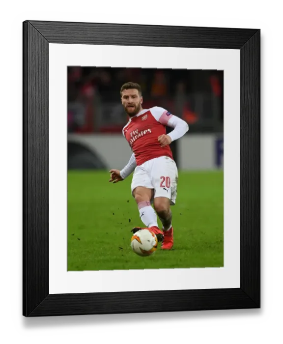 Framed Print : Shkodran Mustafi in Action: Arsenal's Europa League Battle against BATE Borisov