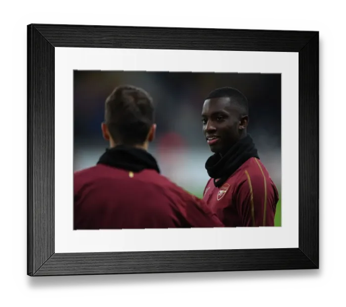 Framed Print : Eddie Nketiah Prepares for Arsenal's UEFA Europa League Clash against BATE Borisov