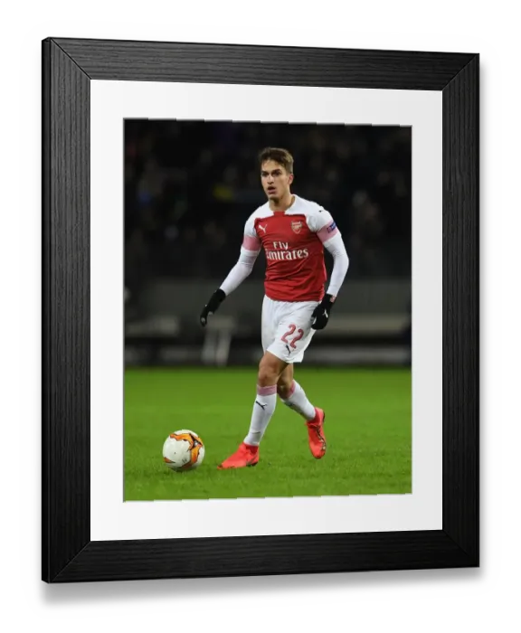 Framed Print : Denis Suarez in Action: Arsenal vs BATE Borisov, UEFA Europa League Round of 32 (First Leg)
