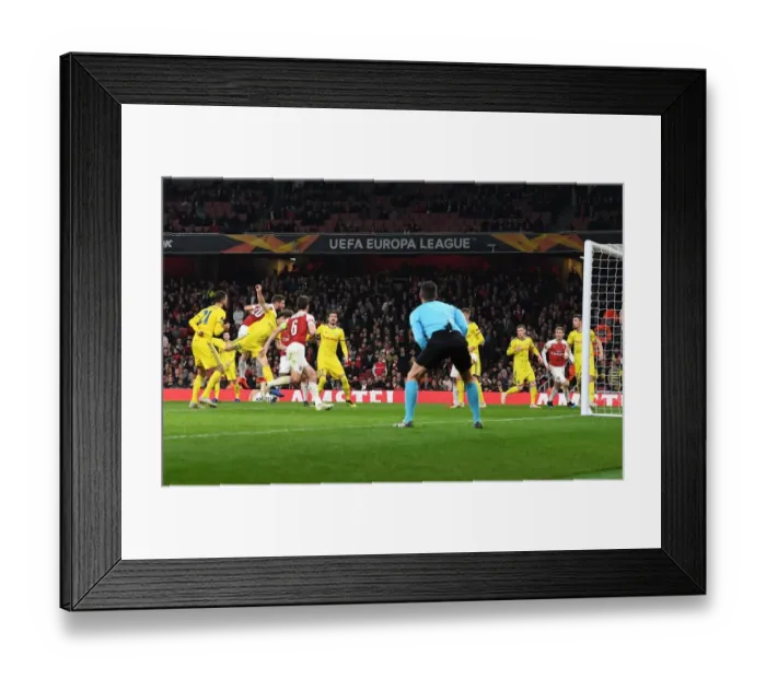 Framed Print : Mustafi Scores the Decisive Goal: Arsenal Secures Europa League Victory over BATE Borisov
