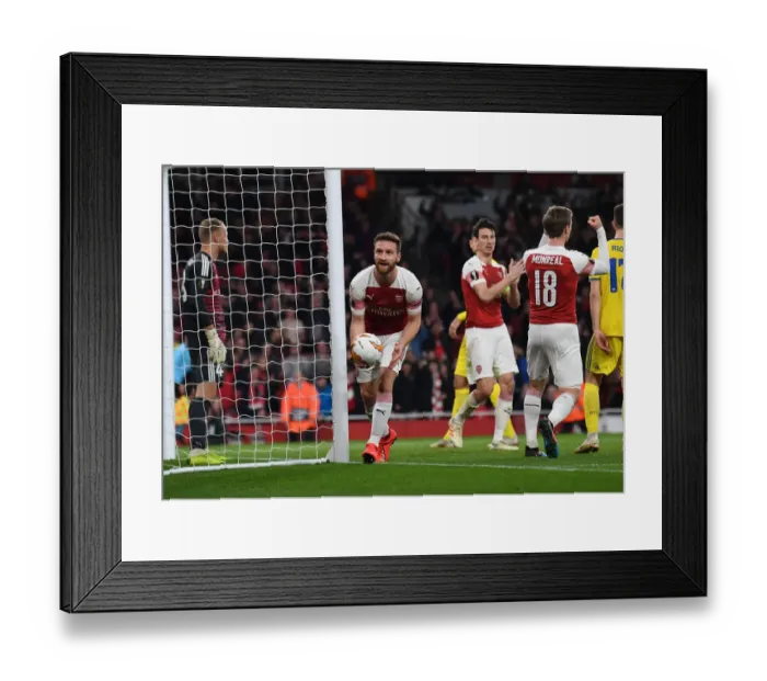 Framed Print : Arsenal's Mustafi Scores in Europa League Victory over BATE Borisov